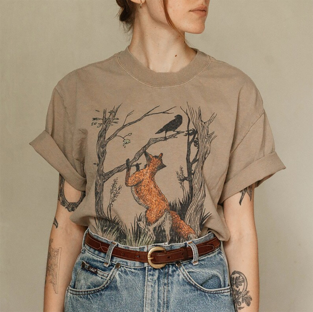Vintage Fox And Crow Fable Book Comfort Colors Shirt