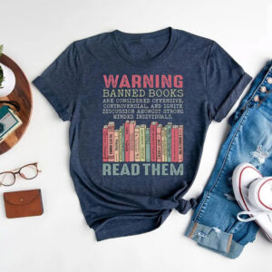 Warning Banned Books, Read Them Retro Shirt