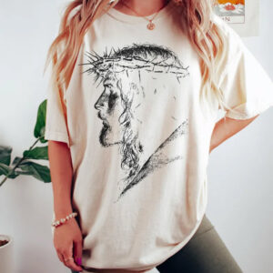 Jesus Portrait Christian Easter Comfort Colors Tee