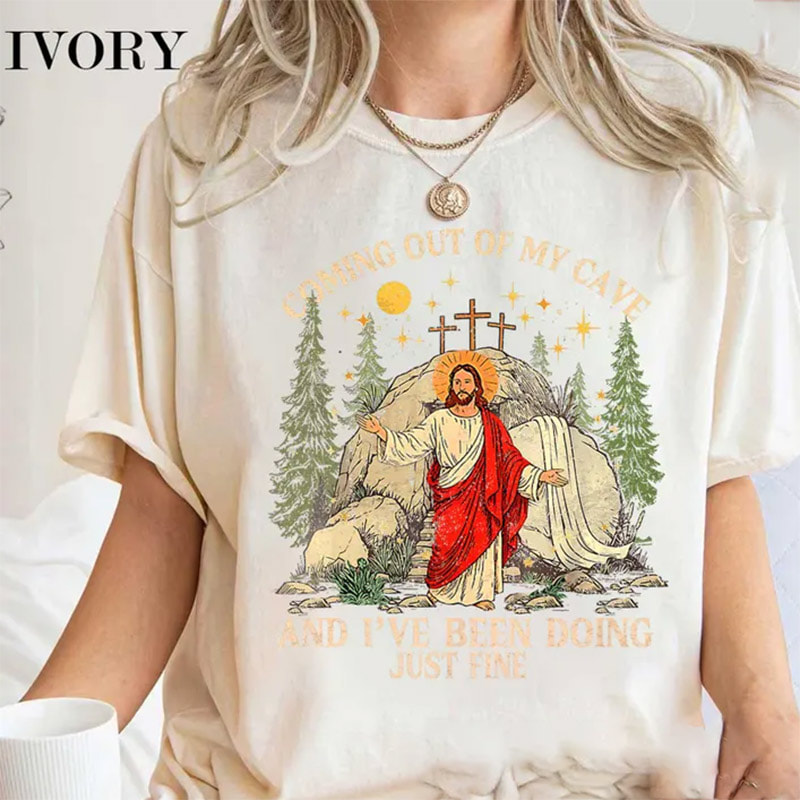 Coming Out Of My Cave Jesus, Easter Sunday 2026 Comfort Colors Tee Coming Out Of My Cave Jesus, Easter Sunday 2026 Comfort Colors Tee
