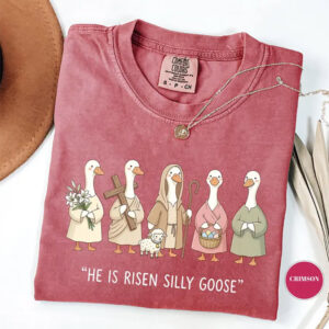 Happy Easter He Is Risen, Christian Easter Comfort Colors Tee PersonalizedShirts.net