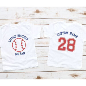 Custom Baseball Brother And Little Brother 2-sided T-shirt