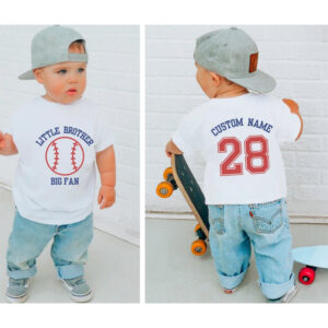 Custom Baseball Brother And Little Brother 2-sided T-shirt
