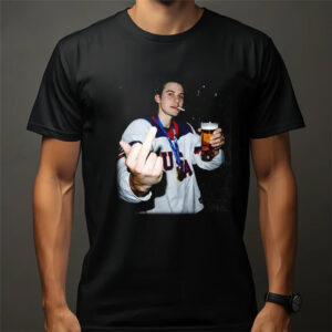 Jack Hughes USA Gold Hockey Shirt Jack Hughes USA Gold Hockey Shirt