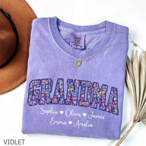 Personalized Gifts For Grandparents, Mother's Day Comfort Colors Tee PersonalizedShirts.net