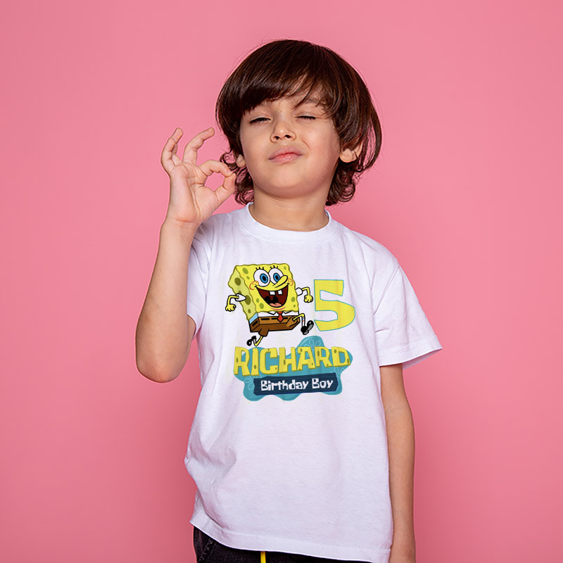 Custom SpongeBob Birthday For Boy Shirt Custom SpongeBob Birthday For Boy Shirt