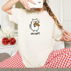 Doodle Cat Shrimp Weirdcore Meme Comfort Colors Tee