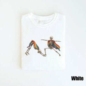 Skeleton Pride Yoga, June Pride Month Rainbow LGBTQ T-shirt