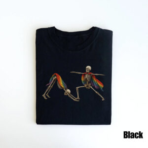 Skeleton Pride Yoga, June Pride Month Rainbow LGBTQ T shirt 3 PersonalizedShirts.net
