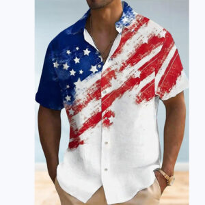 250th Anniversary Of USA Celebration, Usa Flag Button Hawaiian Shirt