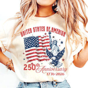 America 250th Anniversary, Vintage USA Flag Shirt