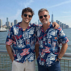 Statue Of Liberty American Flag Hawaiian Shirt