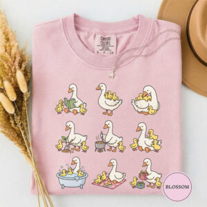 Goose Mom And Ducklings, Goose Family Gift Comfort Colors Tee PersonalizedShirts.net