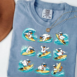 Funny Surfing Goose Hilarious Gifts For Dad Comfort Colors Tee PersonalizedShirts.net