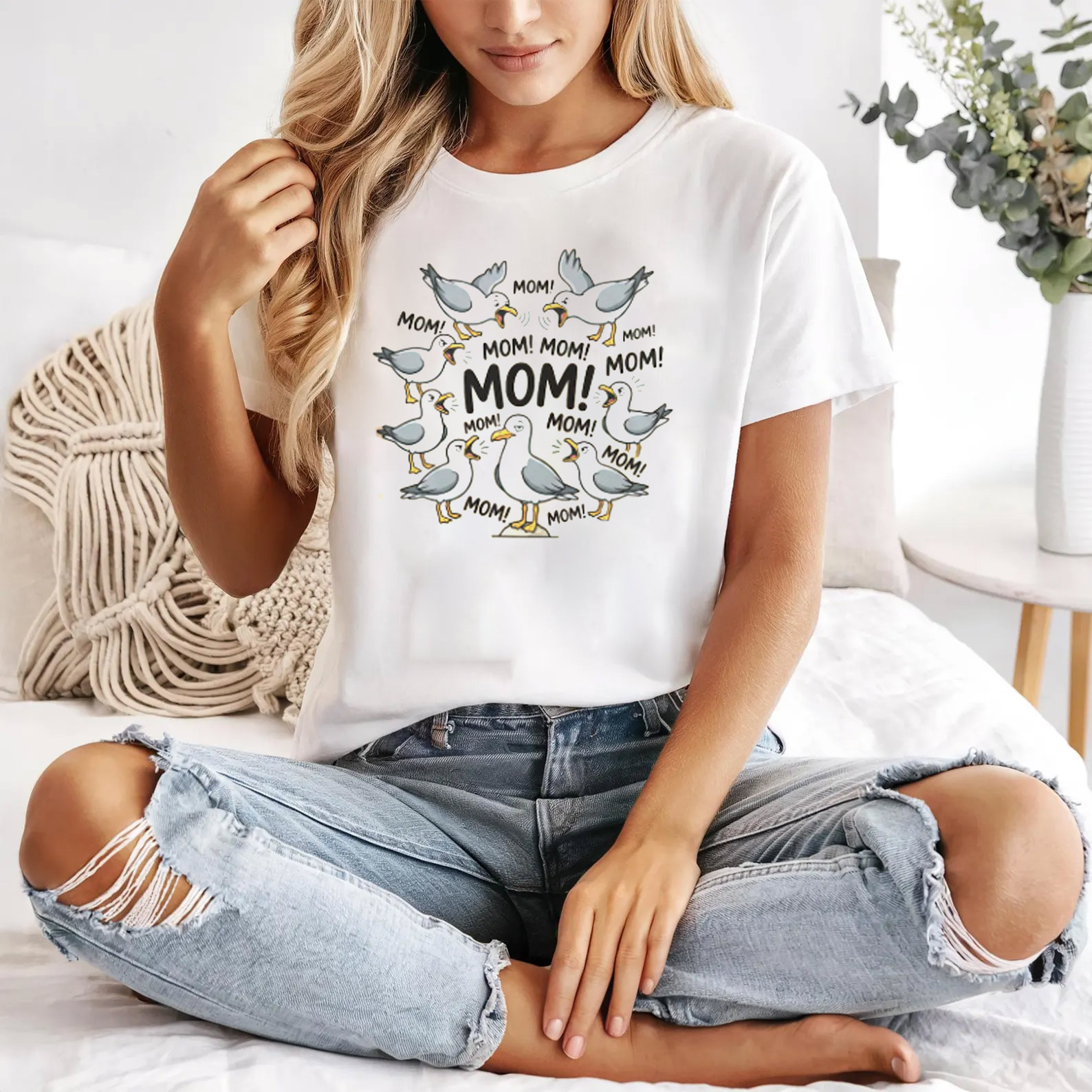 Funny Mom Seagull Flock Mothers Day Gift Shirt