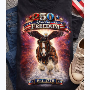 250 Years Of Freedom Patriotic Eagle And Horse Shirt