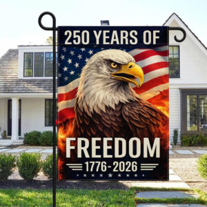250 Years Of Freedom USA Patriotic Black Eagle Flag