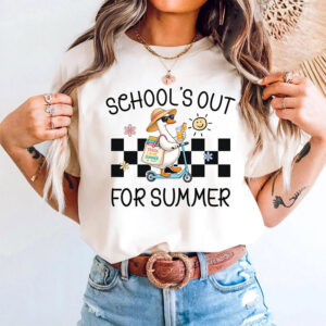 Schools Out For Summer Funny Goose Tee