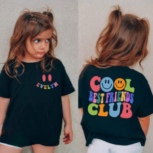 Personalized Cool Best Friends Club Cute BFF 2-sided Shirt
