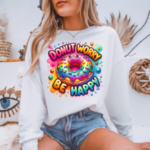 Donut Worry Be Happy Colorful Donut T-shirt