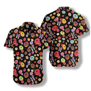 I Love Donut Black Hawaiian Shirt