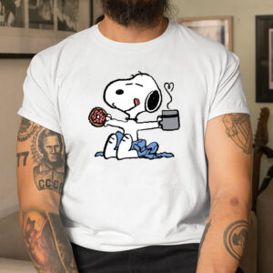 Snoopy Coffee and Donut Snack Time T shirt 3 PersonalizedShirts.net