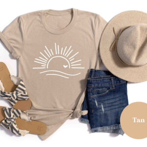 Hello Summer Beach Sunrise Comfort Colors Tee