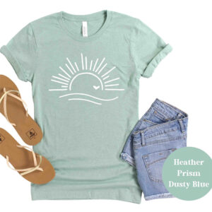 Hello Summer Beach Sunrise Comfort Colors Tee PersonalizedShirts.net
