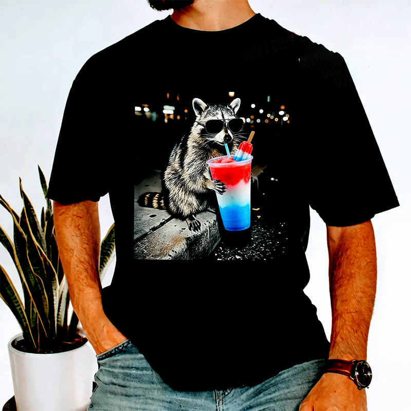 4th Of July Raccoon Drinking Slushie America Patriotic Shirt 4th Of July Raccoon Drinking Slushie America Patriotic Shirt