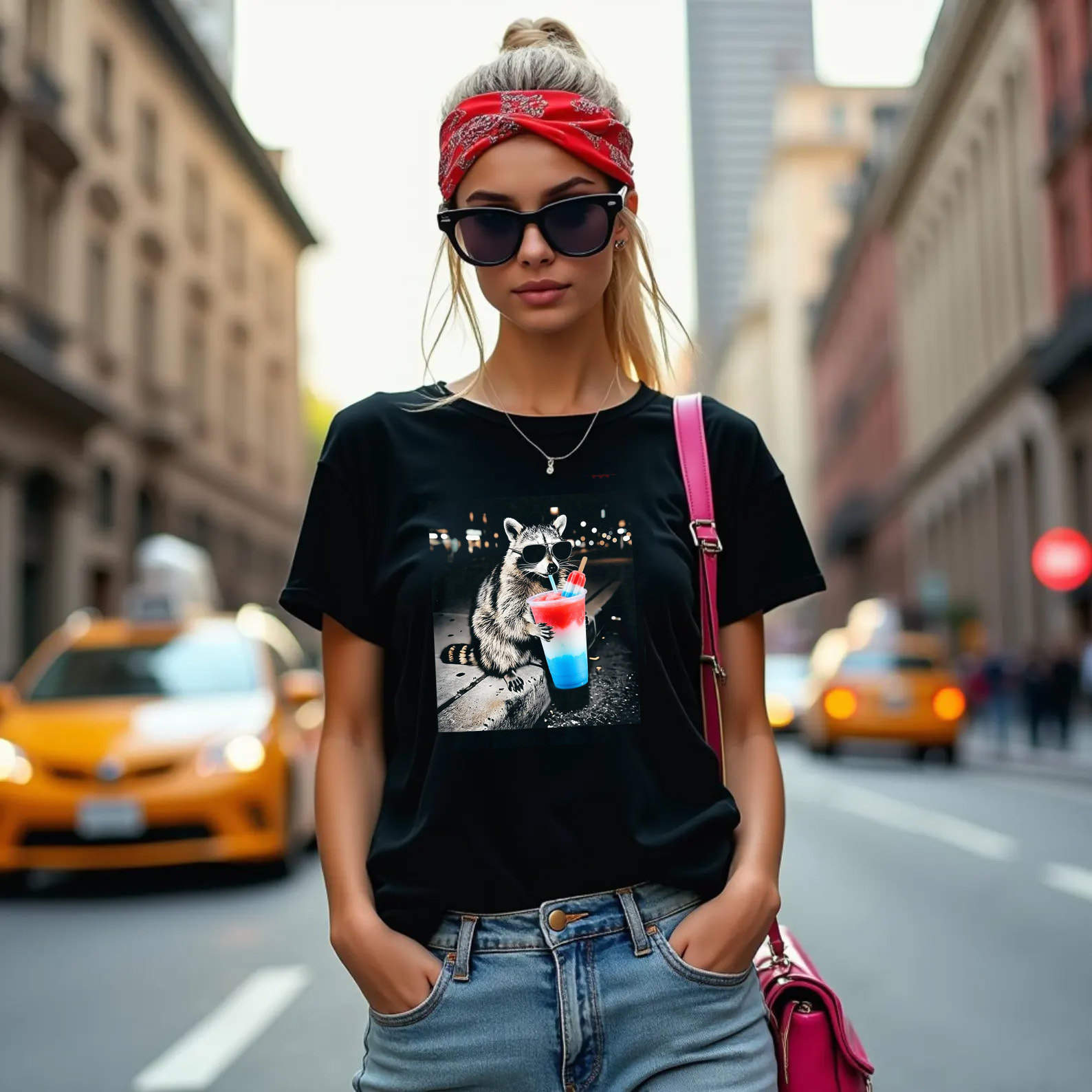 4th Of July Raccoon Drinking Slushie America Patriotic Shirt