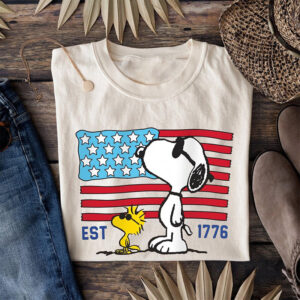 America 250th Anniversary Patriotic Snoopy Shirt PersonalizedShirts.net