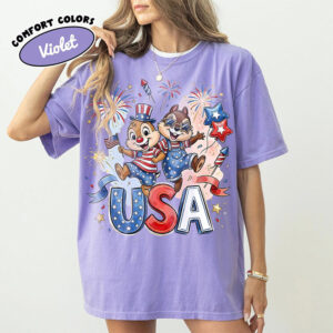 Chip N Dale USA Patriotic, Disney 4th Of July Comfort Colors Tee
