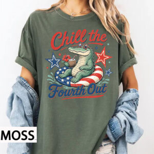 Chill The Fourth Out Funny Alligator 4th Of July Comfort Colors Shirt PersonalizedShirts.net