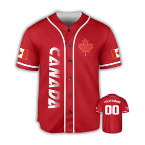 Custom Name Canada Day Baseball Jersey