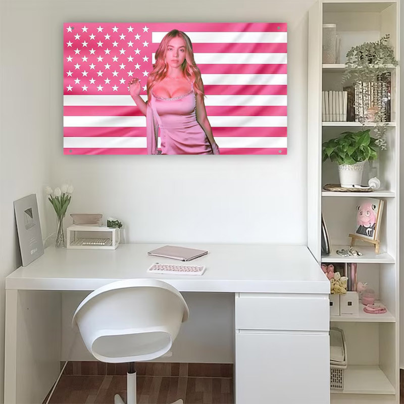 Hot Sydney Sweeney Euphoria Pink America Flag Hot Sydney Sweeney Euphoria Pink America Flag