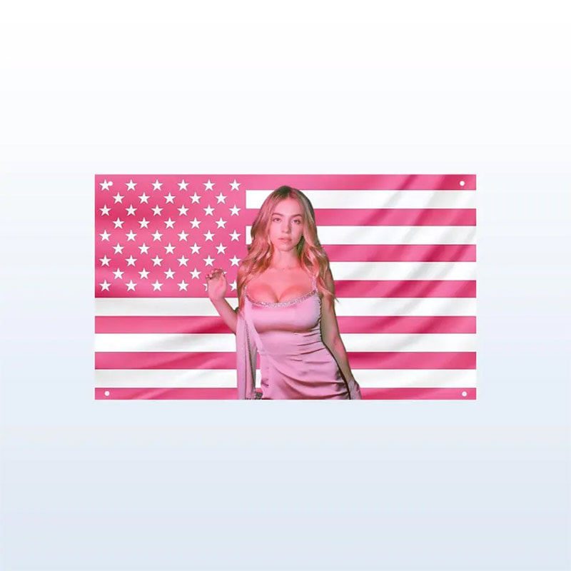 Hot Sydney Sweeney Euphoria Pink America Flag Hot Sydney Sweeney Euphoria Pink America Flag