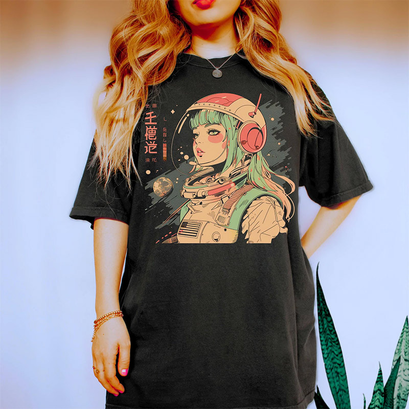 Japan 90s Anime Manga Space Girl Shirt Japan 90s Anime Manga Space Girl Shirt
