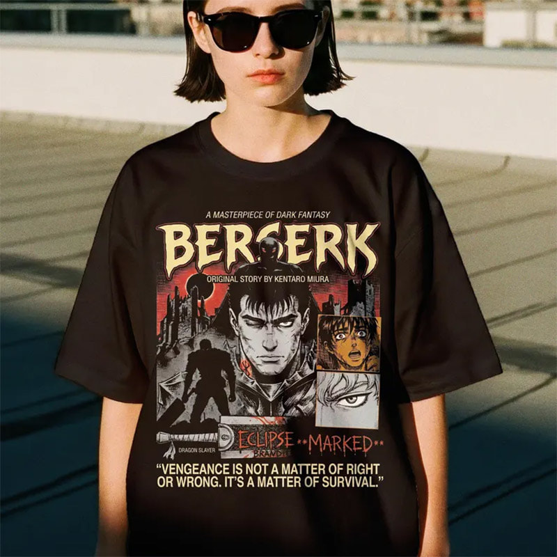 Vintage A Masterpiece Of Dark Fantasy Berserk Anime Shirt Collage