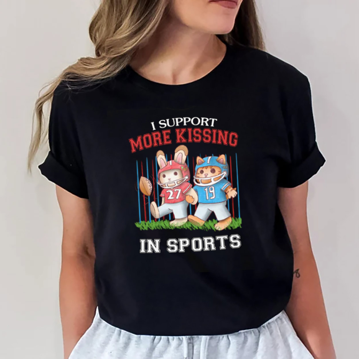 I Support More Kissing In Sports T-shirt Mockup