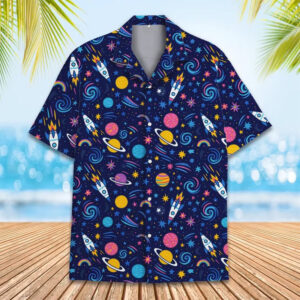 Colorful Outer Space Hawaiian Shirt 2