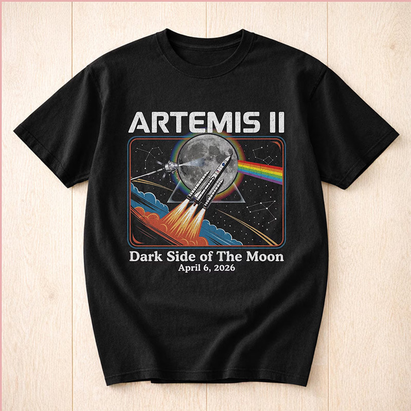 Dark Side Of Moon Artemis 2 Mission T-shirt Dark Side Of Moon Artemis 2 Mission T-shirt