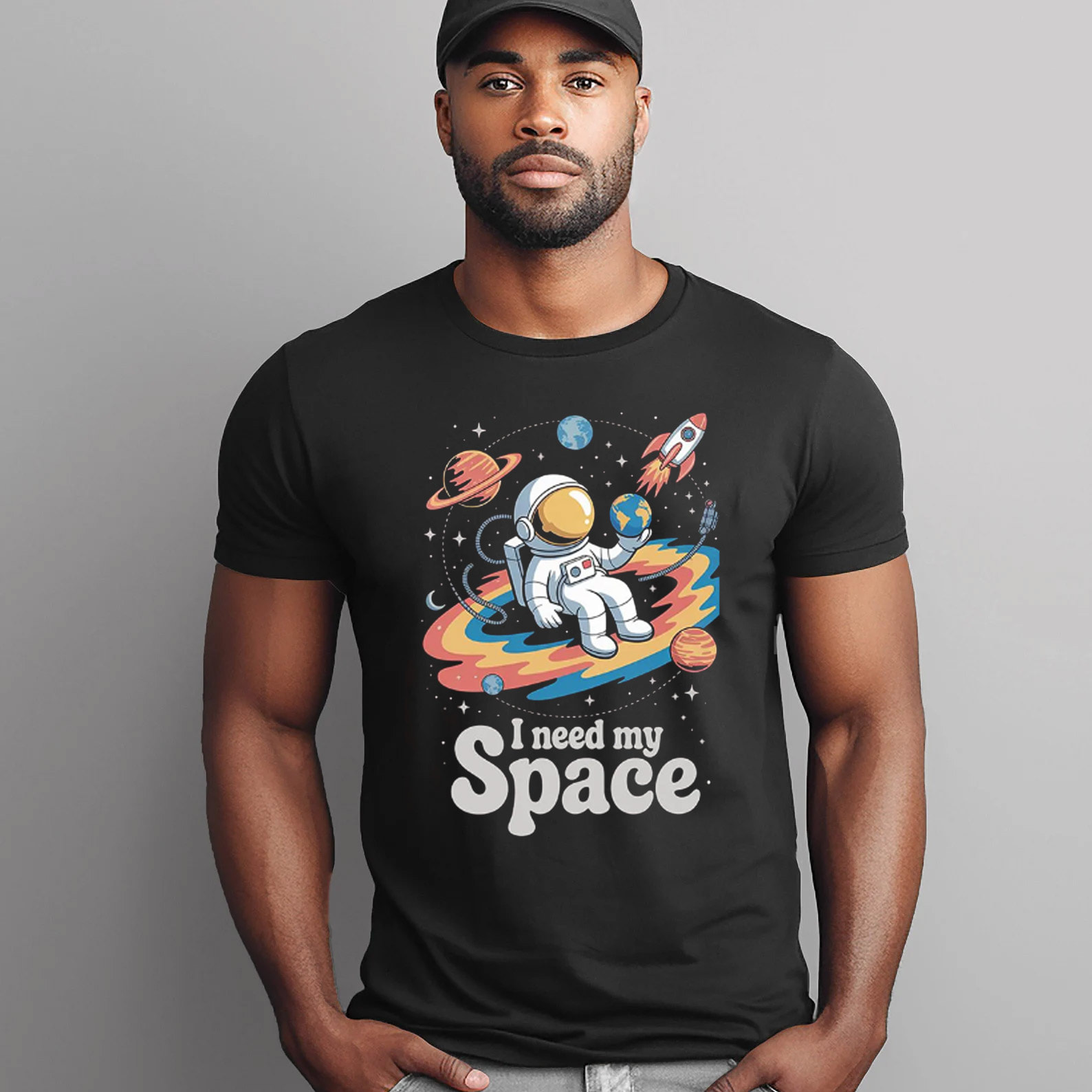 I Need My Space Funny Astronaut Shirt Mockup