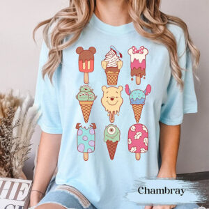 Disney Ice Cream Disneyworld Travel Comfotr Colors Shirt