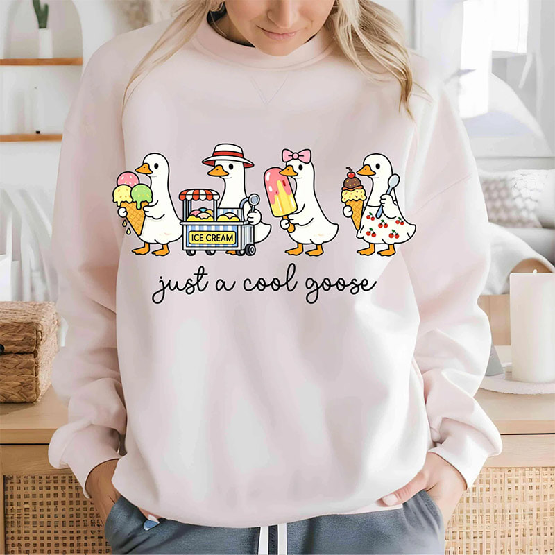 Just A Cool Goose, Summer Ice Cream Shirt Just A Cool Goose, Summer Ice Cream Shirt
