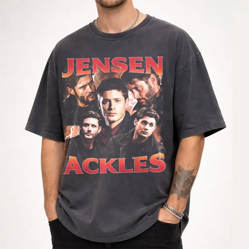 Vintage Jensen Ackles Actor Bootleg Comfort Colors Shirt Collage