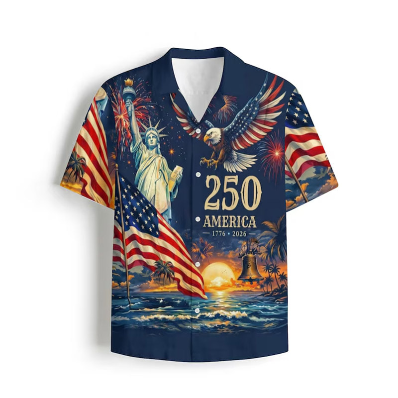 America’s Freedom 250th Anniversary Button Hawaiian Shirt America’s Freedom 250th Anniversary Button Hawaiian Shirt