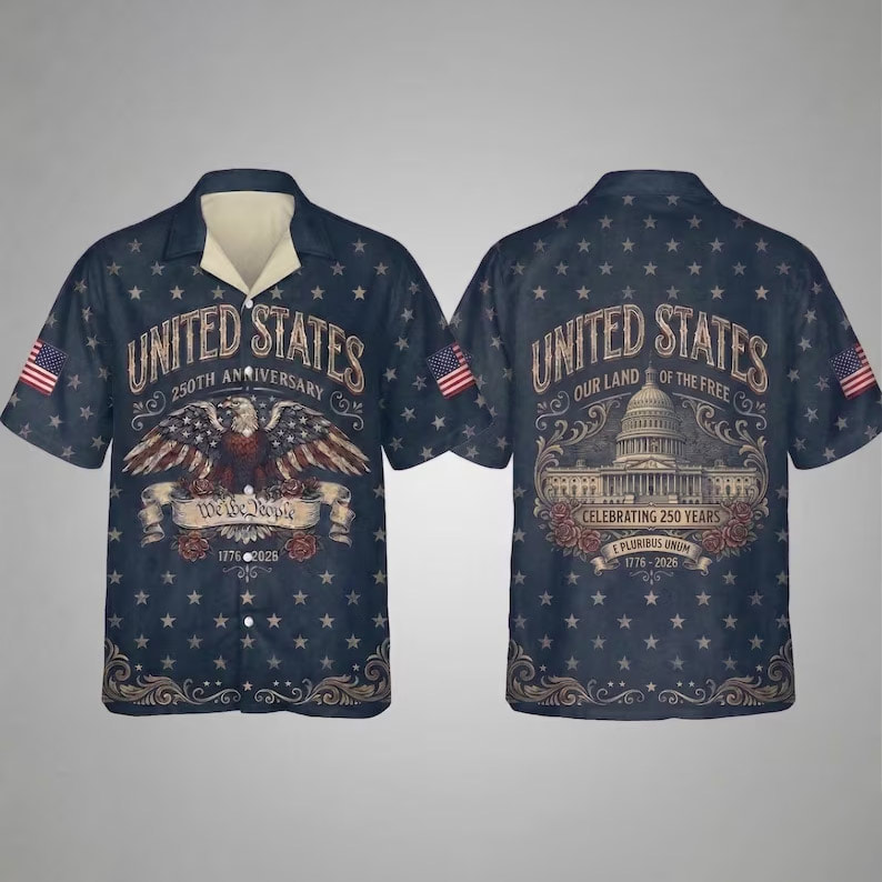 United States Celebrating 250 Years Retro Hawaiian Shirt United States Celebrating 250 Years Retro Hawaiian Shirt
