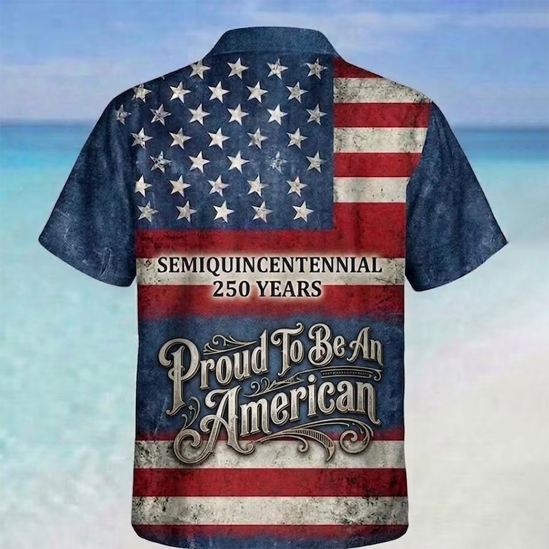 USA 250 Years, Proud To Be An American Retro Hawaiian Shirt USA 250 Years, Proud To Be An American Retro Hawaiian Shirt