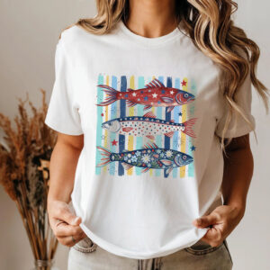 Happy 4th Of July Patriotic Trout Shirt