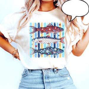 Happy 4th Of July Patriotic Trout Shirt PersonalizedShirts.net